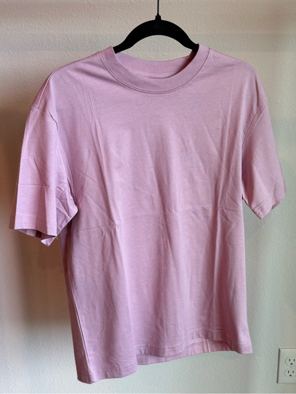 H&M Men's Crew Neck T-Shirt - Pale Pink